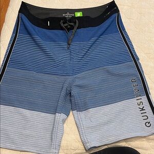 Quiksilver Kids Blue and Black Swim Trunks